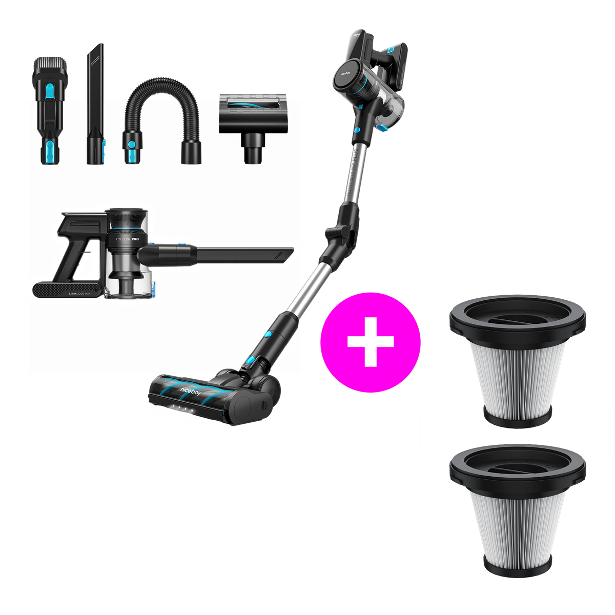 Akciós szett Hurricane H7 Plus + 2× HEPA H13 szűrő