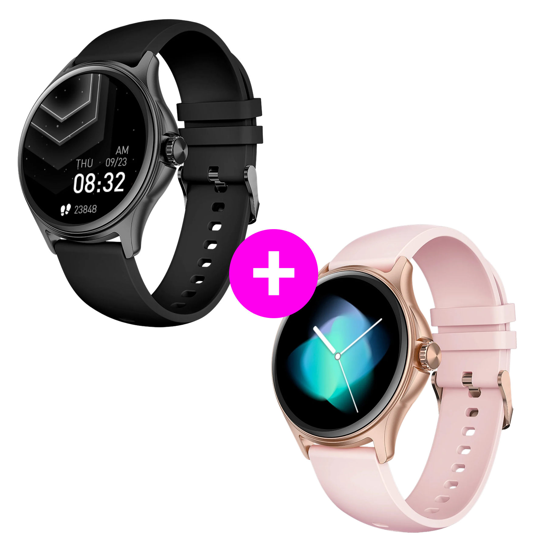 Akční set 2× Watch Pixel 2 Black + Rose