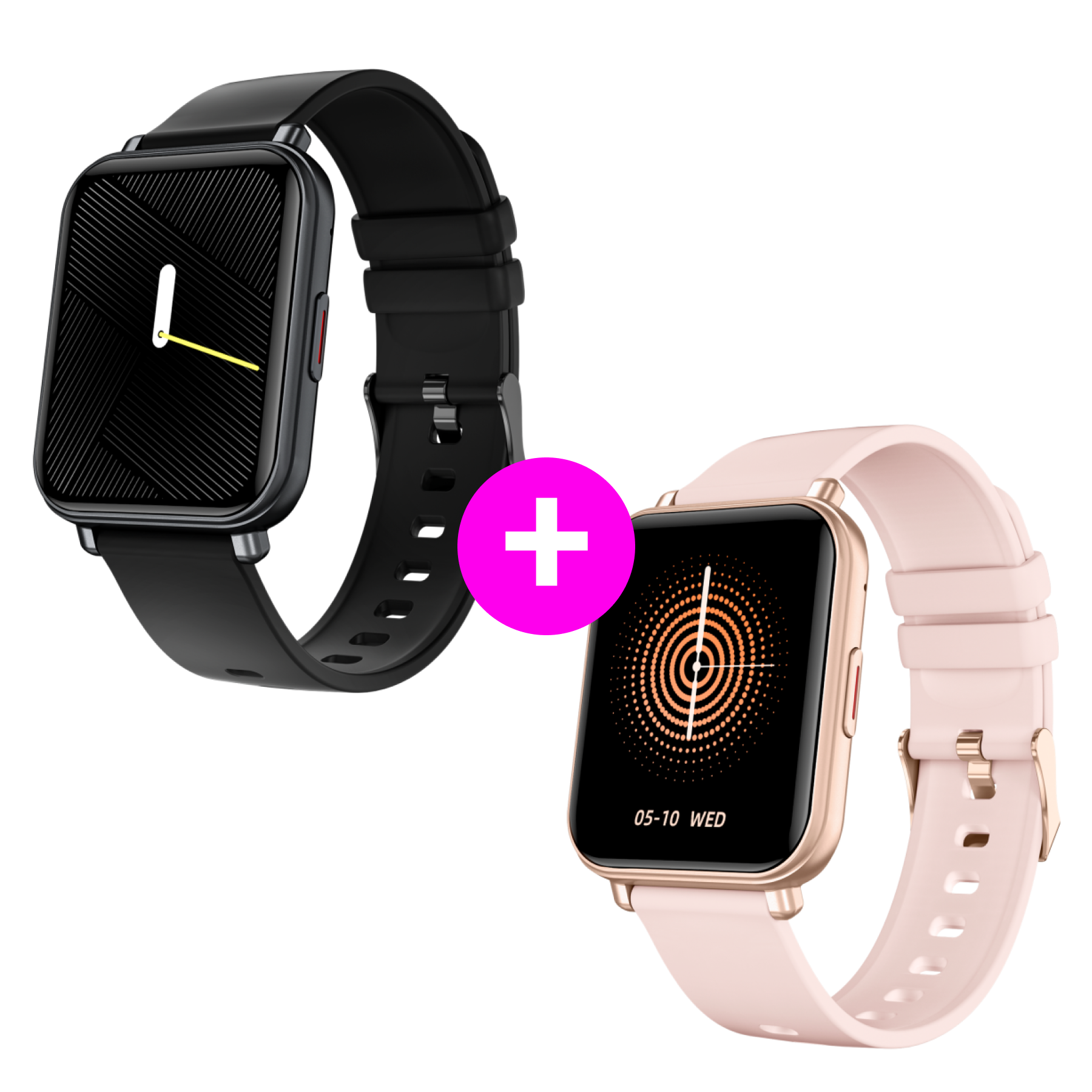 Akciós szett 2× Watch 4 Fekete + Rózsaszín