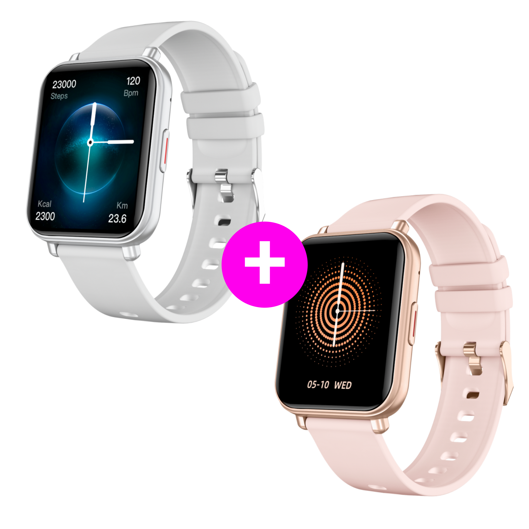 Akciós szett 2× Watch 4 Szürke + Rózsaszín